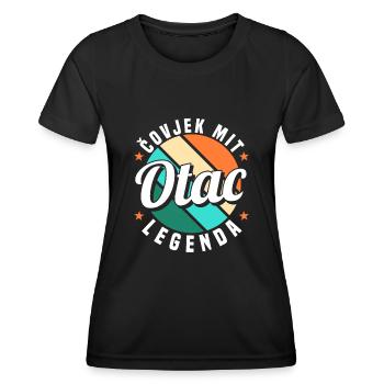 Serbien Vater Otac Srpski Balkan Papa Srbija - Frauen Funktions-T-Shirt - Schwarz - Vorne - AI Model Female 172 light (172cm)