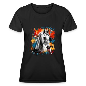 Horse - Women's Functional T-Shirt - black - Front - AI Model Female 172 light (172cm)