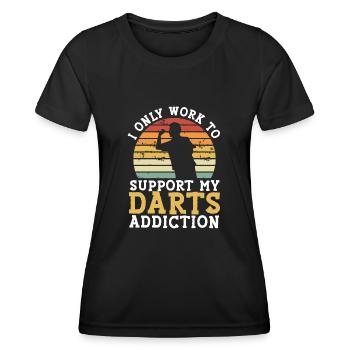 Soutenir ma dépendance aux fléchettes - T-shirt sport Femme - noir - Devant - AI Model Female 172 light (172cm)