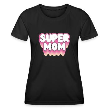 Super Mama rose - T-shirt sport Femme - noir - Devant - AI Model Female 172 light (172cm)