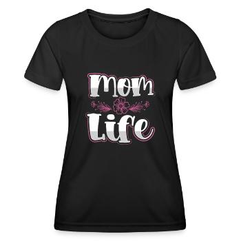 Maman Life - T-shirt sport Femme - noir - Devant - AI Model Female 172 light (172cm)