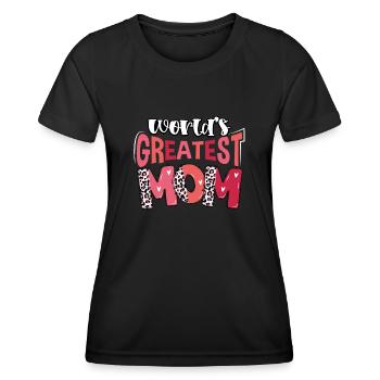 La plus grande mère du monde - T-shirt sport Femme - noir - Devant - AI Model Female 172 light (172cm)