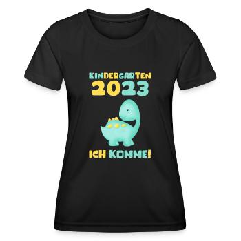 Kindergarten 2023 Ich Komme Jungen Kita Geschenk - Frauen Funktions-T-Shirt - Schwarz - Vorne - AI Model Female 172 light (172cm)