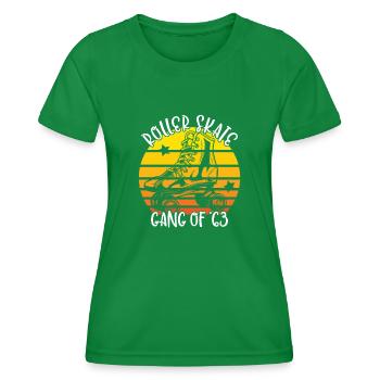 Rollschuhfahrer Rollerskates Rollschuh Gang 1963 - Frauen Funktions-T-Shirt - Kelly Green - Vorne - AI Model Female 172 dark (172cm)