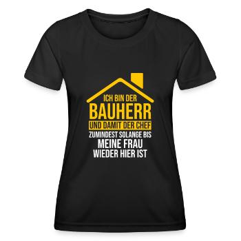 Bauherr - Frauen Funktions-T-Shirt - Schwarz - Vorne - AI Model Female 172 light (172cm)