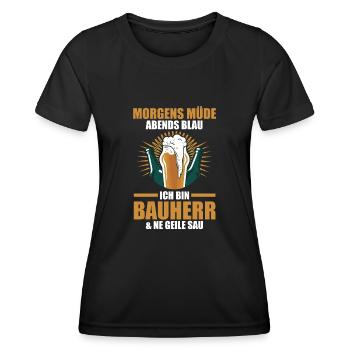 Bauherr - Frauen Funktions-T-Shirt - Schwarz - Vorne - AI Model Female 172 light (172cm)