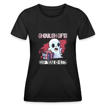 Scary gifts give you goose bumps - Goth - Women's Functional T-Shirt - black - Front - AI Model Female 172 light (172cm)