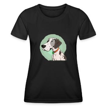 Dog in comic style - Women's Functional T-Shirt - black - Front - AI Model Female 172 light (172cm)