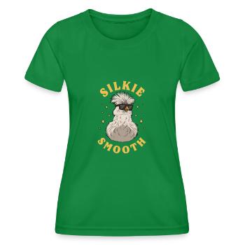 Silkie Smooth Chinese Silk Poulet - T-shirt sport Femme - vert - Devant - AI Model Female 172 dark (172cm)