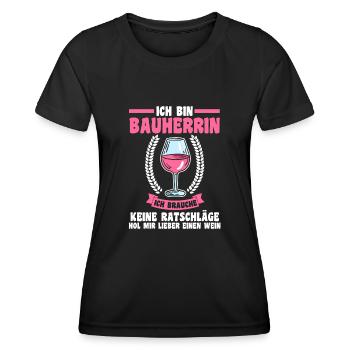 Bier Bauherrin - Frauen Funktions-T-Shirt - Schwarz - Vorne - AI Model Female 172 light (172cm)
