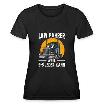 LKW Fahrer Geschenk Brummi Vater Jubiläum - Frauen Funktions-T-Shirt - Schwarz - Vorne - AI Model Female 172 light (172cm)