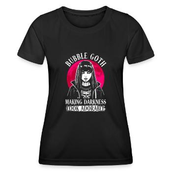Bubble Goth darkness looks adorable - Goth - Women's Functional T-Shirt - black - Front - AI Model Female 172 light (172cm)