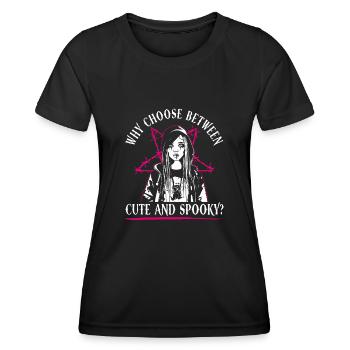 Cute and scary? - Bubble Goth Perky Goth - Women's Functional T-Shirt - black - Front - AI Model Female 172 light (172cm)