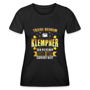 Kaffee liebender Klempner Klempner Klempner - Frauen Funktions-T-Shirt - Schwarz - Vorne - AI Model Female 172 light (172cm)