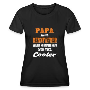Papa und Rennfahrer Rennsport Motorsport - Frauen Funktions-T-Shirt - Schwarz - Vorne - AI Model Female 172 light (172cm)
