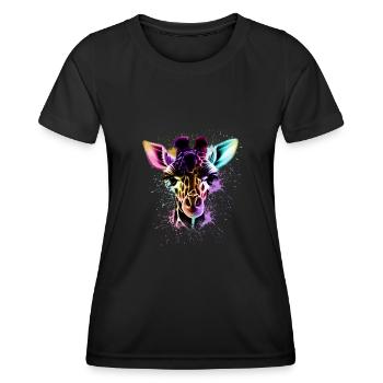 Girafe - T-shirt sport Femme - noir - Devant - AI Model Female 172 light (172cm)