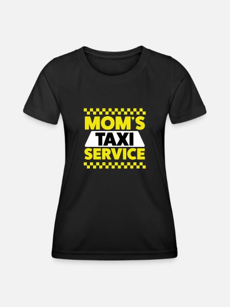 Mamas taxi service - Frauen Funktions-T-Shirt - Schwarz