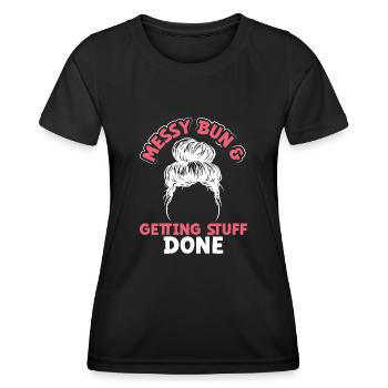 Petit pain en désordre et choses - T-shirt sport Femme - noir - Devant - AI Model Female 172 light (172cm)