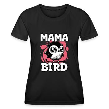 Mignon Mama Bird - T-shirt sport Femme - noir - Devant - AI Model Female 172 light (172cm)