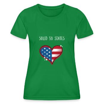 Solid 50 States American Proud USA Confident - Women's Functional T-Shirt - kelly green - Front - AI Model Female 172 dark (172cm)