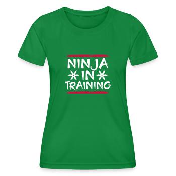 Ninja en formation - T-shirt sport Femme - vert - Devant - AI Model Female 172 dark (172cm)