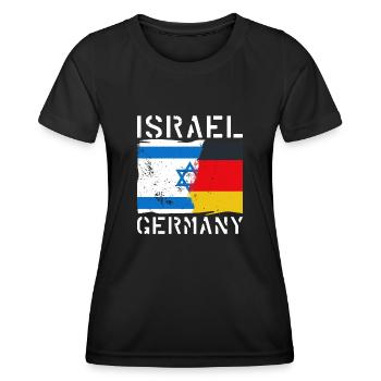 Israel Deutschland Herkunft National Flagge - Frauen Funktions-T-Shirt - Schwarz - Vorne - AI Model Female 172 light (172cm)