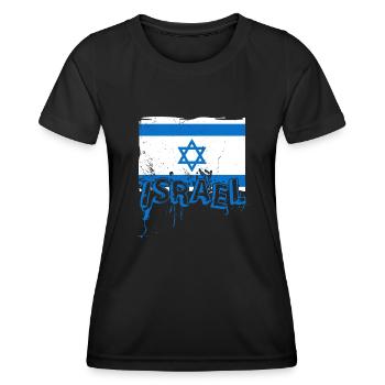 Israel Jerusalem national colors Judaism - Women's Functional T-Shirt - black - Front - AI Model Female 172 light (172cm)