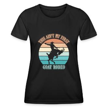 Ce n’est pas mon premier rodéo de chèvre Bronc Riding - T-shirt sport Femme - noir - Devant - AI Model Female 172 light (172cm)