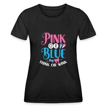 Rosa Oder Blau Denken Oder Zwinkern - Frauen Funktions-T-Shirt - Schwarz - Vorne - AI Model Female 172 light (172cm)