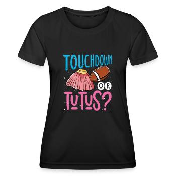 Touchdown ou Tutus - T-shirt sport Femme - noir - Devant - AI Model Female 172 light (172cm)
