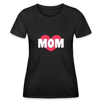 Maman fière - T-shirt sport Femme - noir - Devant - AI Model Female 172 light (172cm)