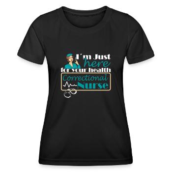 Infirmières et infirmiers correctionnels en milieu carcéral - T-shirt sport Femme - noir - Devant - AI Model Female 172 light (172cm)