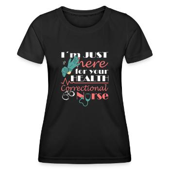Infirmières et infirmiers correctionnels en milieu carcéral - T-shirt sport Femme - noir - Devant - AI Model Female 172 light (172cm)
