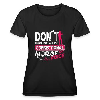 Prisons RN Correctional Nurse - Women's Functional T-Shirt - black - Front - AI Model Female 172 light (172cm)