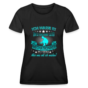 Mechatroniker / Mechatronikerin / Mechatronik - Frauen Funktions-T-Shirt - Schwarz - Vorne - AI Model Female 172 light (172cm)