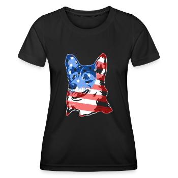 Pembroke Welsh Corgi Pembroke Welsh Corgi Flag - Women's Functional T-Shirt - black - Front - AI Model Female 172 light (172cm)