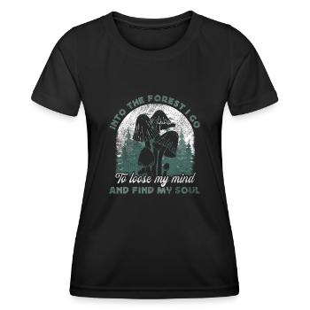 Into The Forest I Go Foraging Mushroom Hunting - Frauen Funktions-T-Shirt - Schwarz - Vorne - AI Model Female 172 light (172cm)