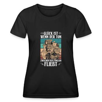 Glück Wenn Der Ton Zwischen Fingern Fließt Töpfer - Frauen Funktions-T-Shirt - Schwarz - Vorne - AI Model Female 172 light (172cm)