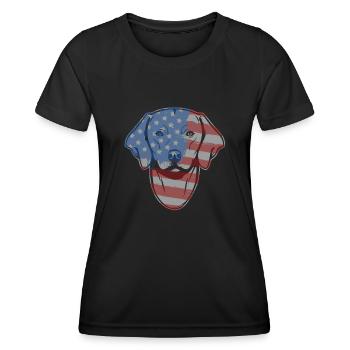 Rhodesian Ridgeback Rhodesian Ridgeback Flag - Women's Functional T-Shirt - black - Front - AI Model Female 172 light (172cm)