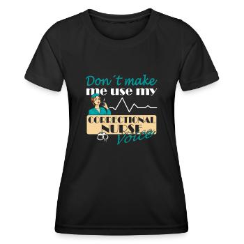Prisons RN Correctional Nurse - Women's Functional T-Shirt - black - Front - AI Model Female 172 light (172cm)
