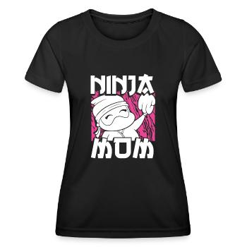 Maman ninja mignonne - T-shirt sport Femme - noir - Devant - AI Model Female 172 light (172cm)