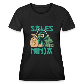 Money Selling Ninja - Women's Functional T-Shirt - black - Front - AI Model Female 172 light (172cm)