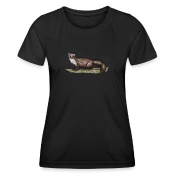 Martre de pierre I maison motif de chasse au gibier de martre pour les chasseurs - T-shirt sport Femme - noir - Devant - AI Model Female 172 light (172cm)