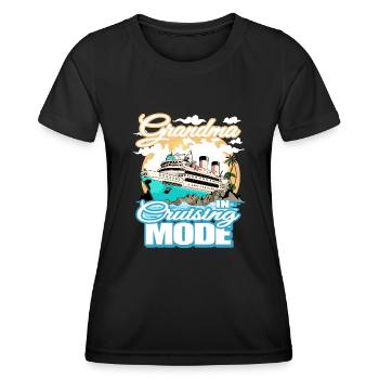 Granny in Cruise Mode - Boat Trip - Women's Functional T-Shirt - black - Front - AI Model Female 172 light (172cm)