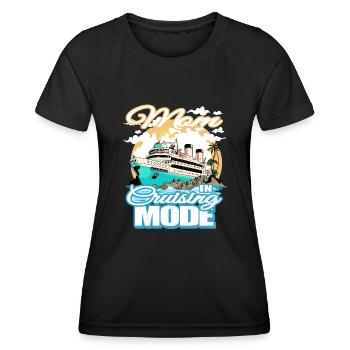 Maman en mode conduite - famille de vacances - T-shirt sport Femme - noir - Devant - AI Model Female 172 light (172cm)