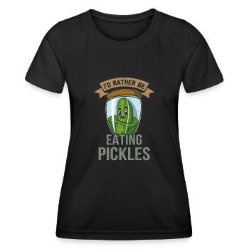 Concombres, cornichons, cornichons, fruits, aliments - T-shirt sport Femme - noir - Devant - AI Model Female 172 light (172cm)