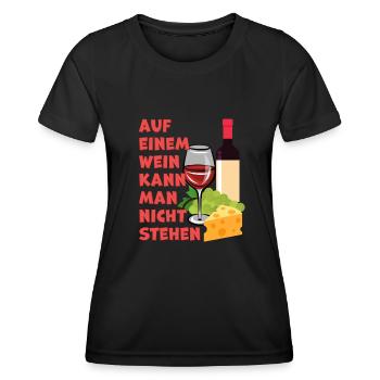 Spruch für Weinliebhaber, Wortspiel mit Wein - Frauen Funktions-T-Shirt - Schwarz - Vorne - AI Model Female 172 light (172cm)
