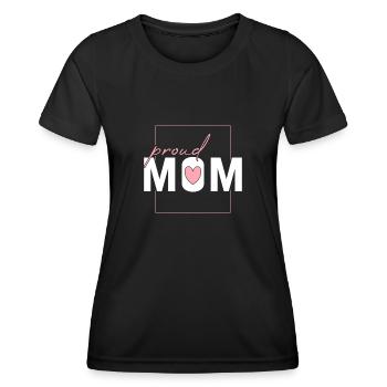Fière maman - T-shirt sport Femme - noir - Devant - AI Model Female 172 light (172cm)