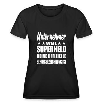 Unternehmer Superheld Spruch - Frauen Funktions-T-Shirt - Schwarz - Vorne - AI Model Female 172 light (172cm)