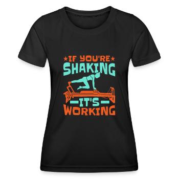 Si vous tremblez, ça marche - T-shirt sport Femme - noir - Devant - AI Model Female 172 light (172cm)
